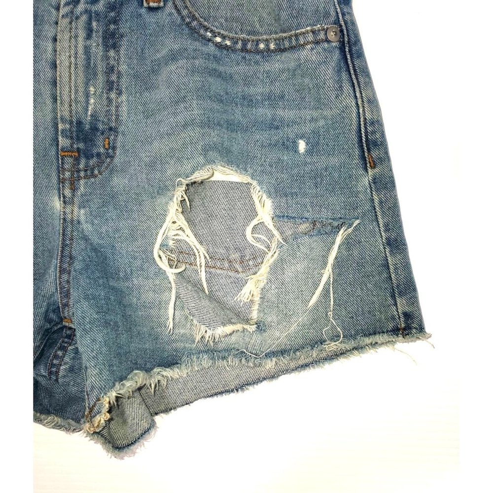 Madewell Women's The Perfect Jean High Rise Distressed Shorts Light Wash  Sz 2 - Picture 2 of 11